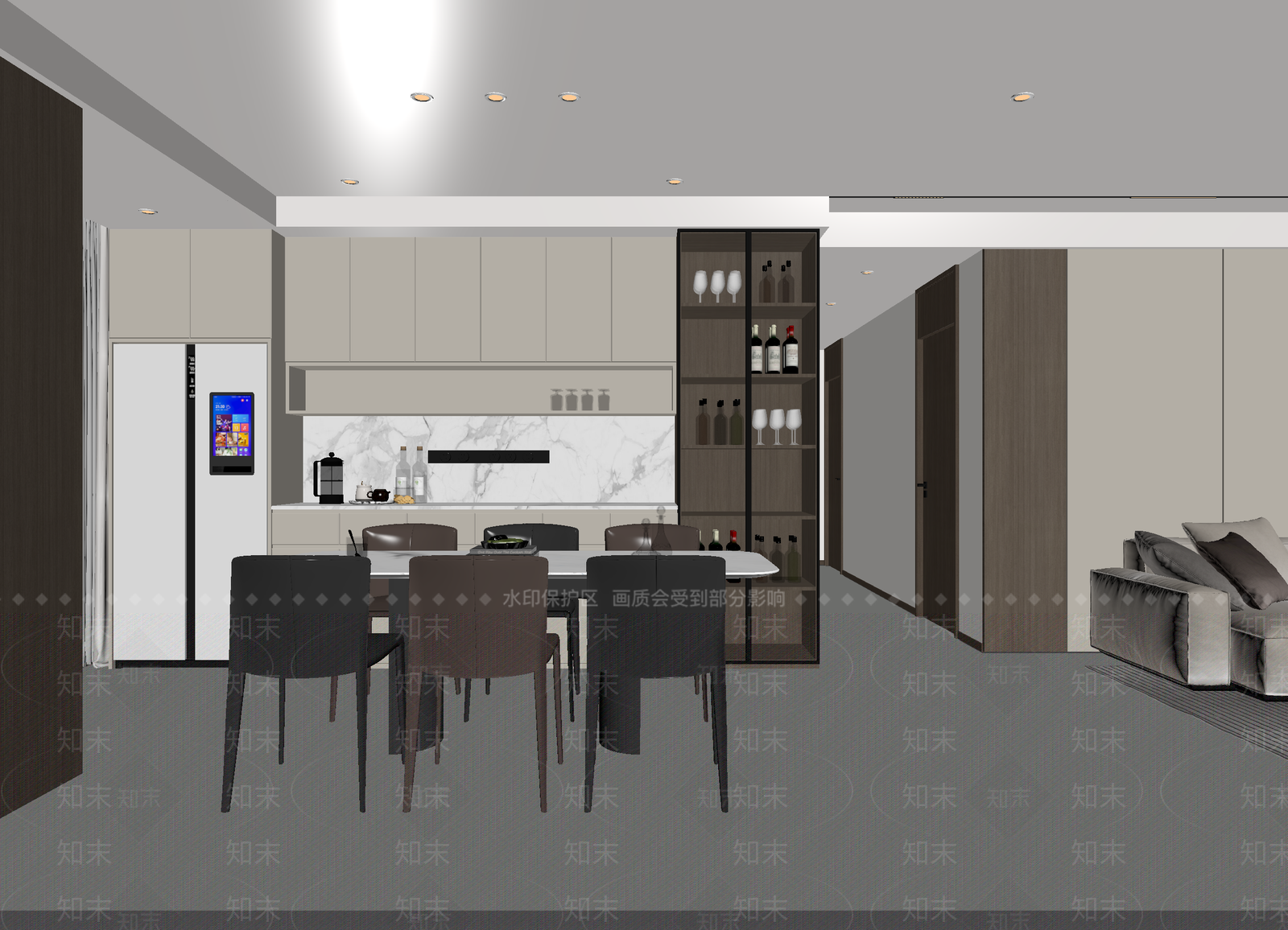 现代客餐厅3D模型下载【ID:1215089720】