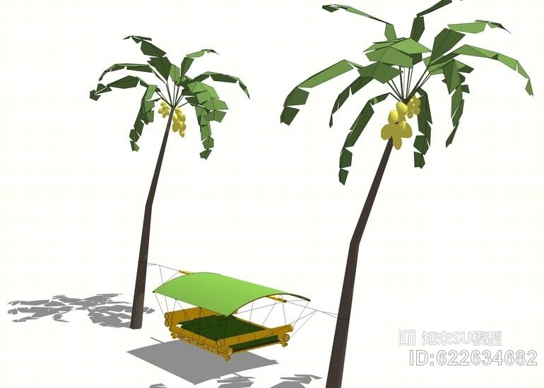竹文化吊床SU模型下载【ID:622634682】