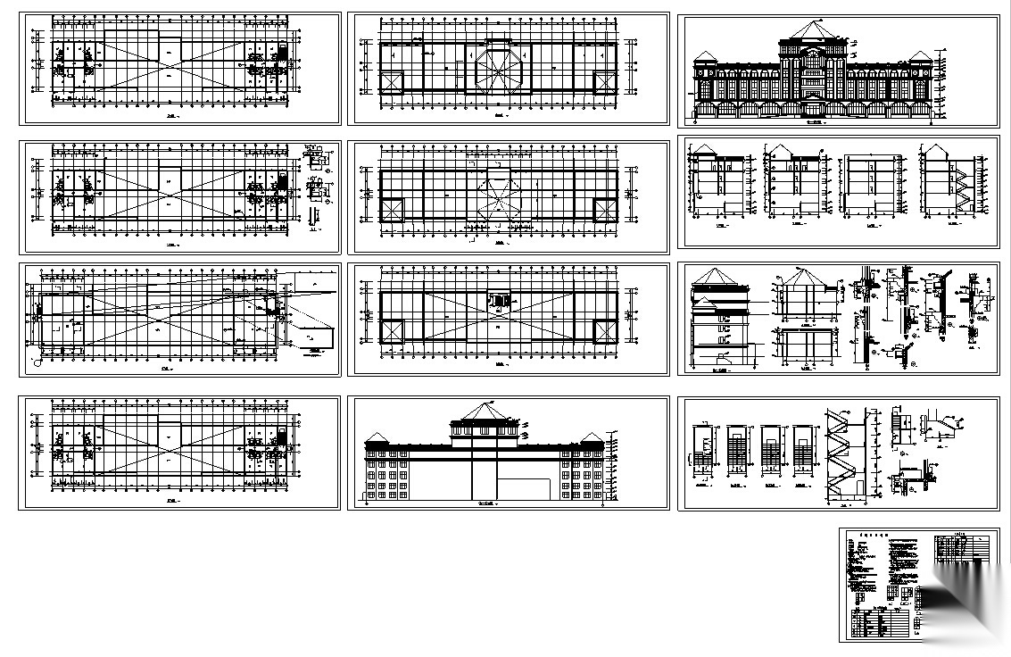 7套欧式宾馆、酒店、办公楼建筑设计方案施工图CAD施工图下载【ID:160721116】