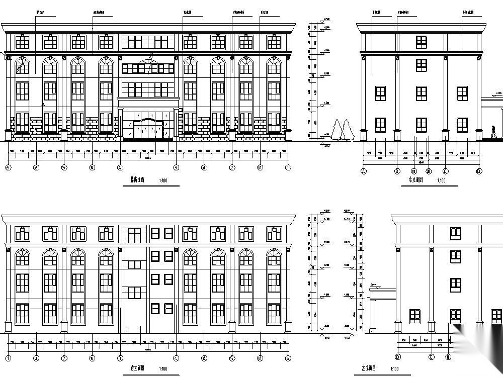 7套欧式宾馆、酒店、办公楼建筑设计方案施工图CAD施工图下载【ID:160721116】