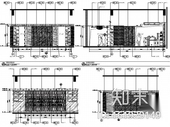 [陕西]五星级度假酒店高档旋转餐厅装修施工图（含效果及...cad施工图下载【ID:161929149】