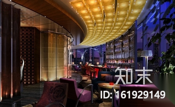 [陕西]五星级度假酒店高档旋转餐厅装修施工图（含效果及...cad施工图下载【ID:161929149】