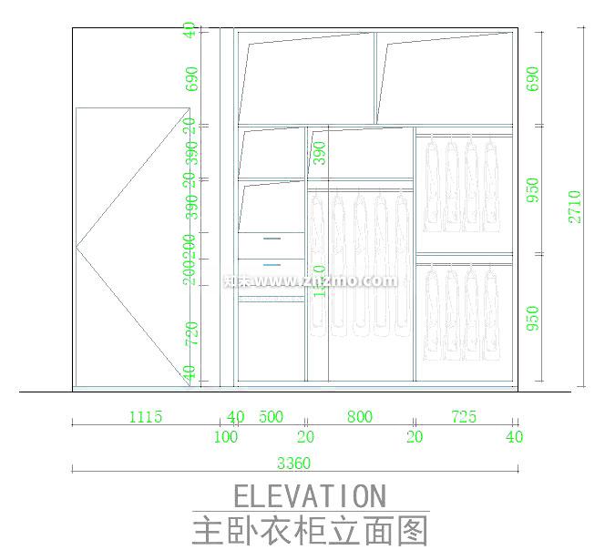 衣柜cad施工图下载【ID:178769198】