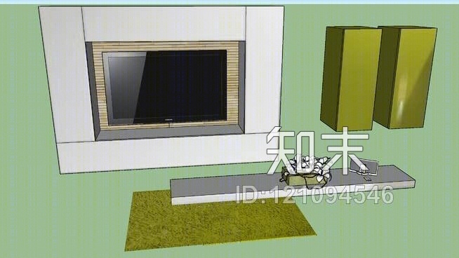 绿色电视机SU模型下载【ID:121094546】