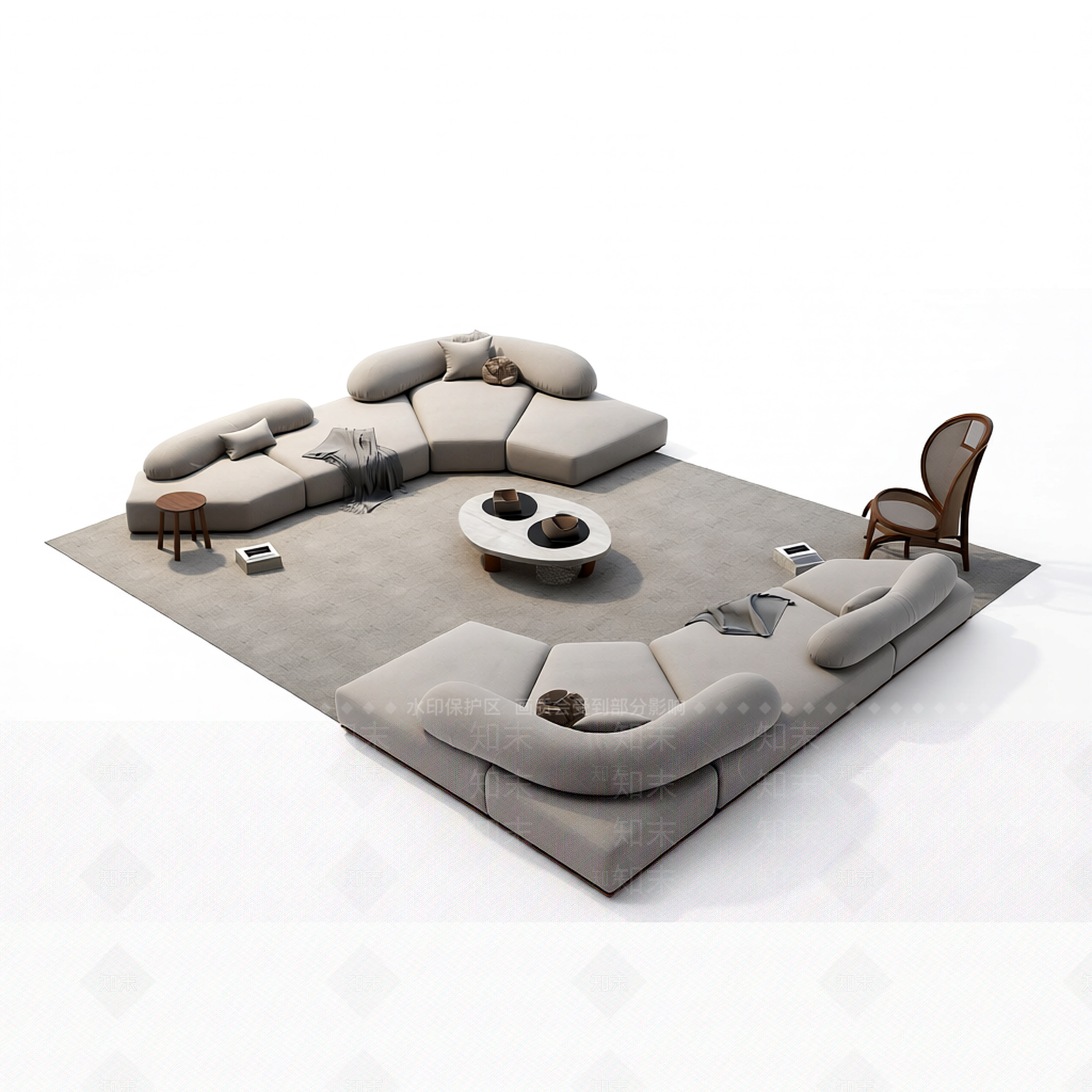 客厅家具组合体3D模型下载【ID:1206203391】