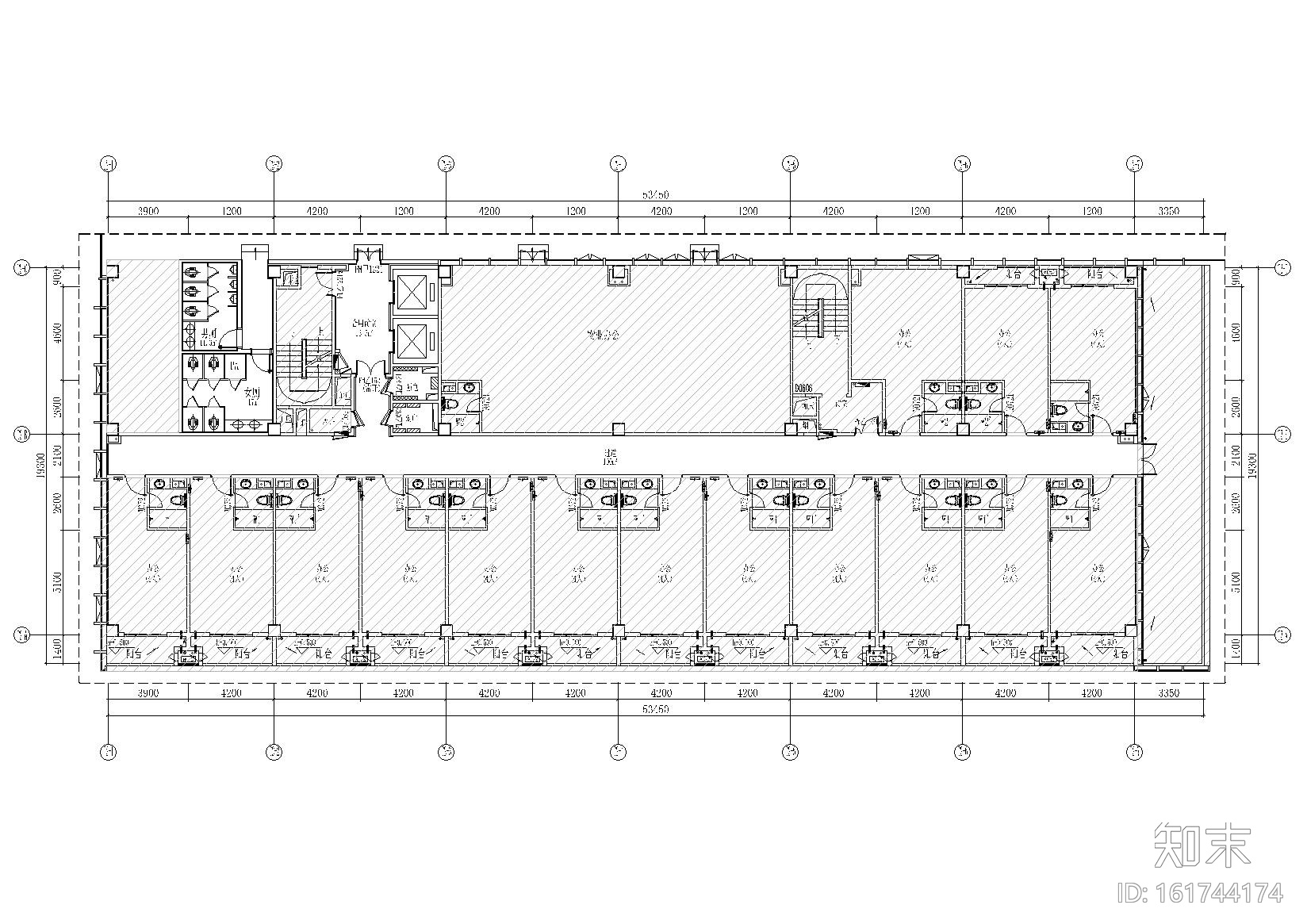 [福建]芯云谷大厦办公楼公共区域精装施工图cad施工图下载【ID:161744174】