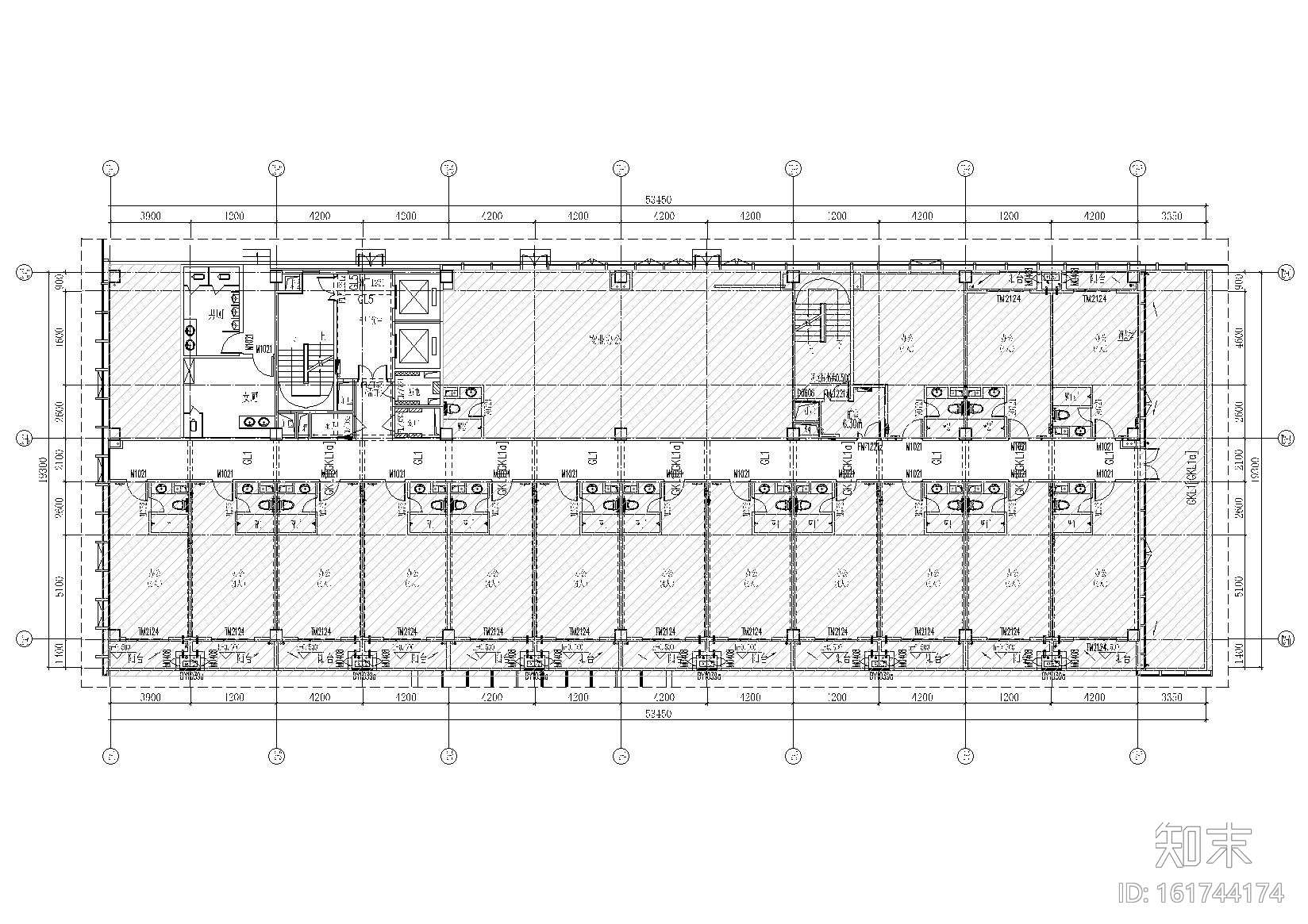 [福建]芯云谷大厦办公楼公共区域精装施工图cad施工图下载【ID:161744174】