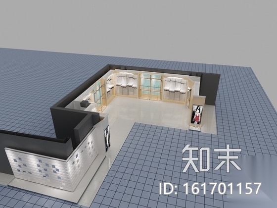 [重庆]大型服装连锁商场青年女装专卖店装修施工图（含效...cad施工图下载【ID:161701157】