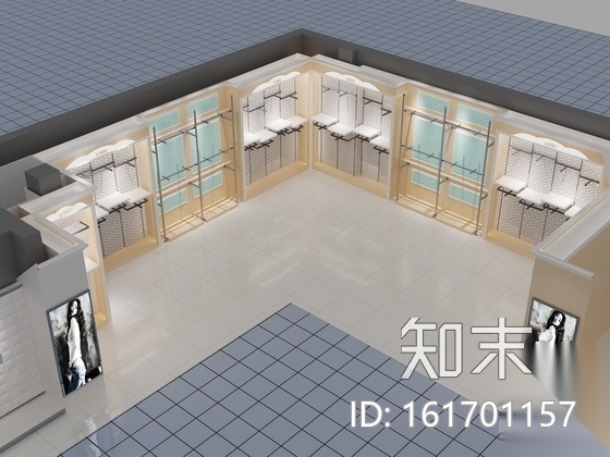 [重庆]大型服装连锁商场青年女装专卖店装修施工图（含效...cad施工图下载【ID:161701157】