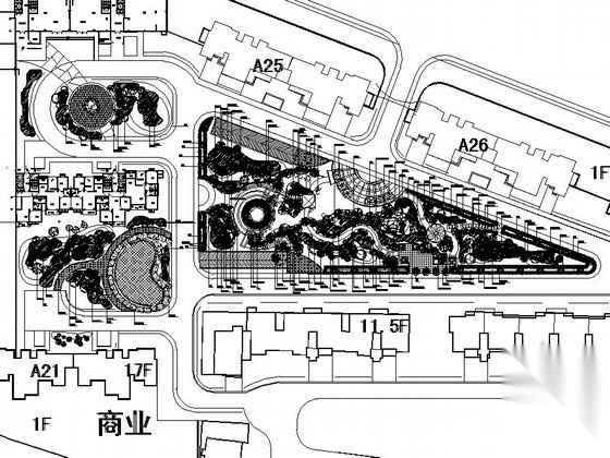 某小区主入口组团绿地绿化工程施工图施工图下载【ID:161073178】