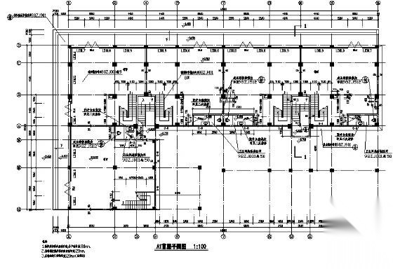 某七层底商住宅楼建筑施工图cad施工图下载【ID:165601139】