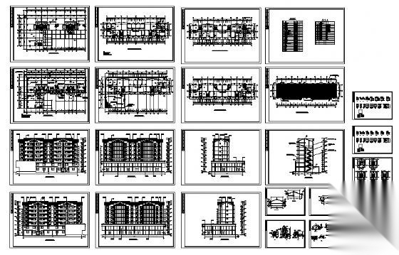 某七层底商住宅楼建筑施工图cad施工图下载【ID:165601139】