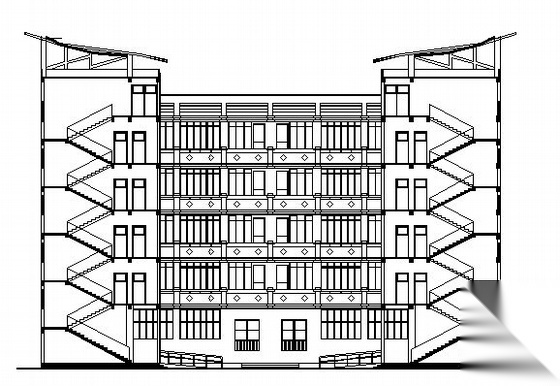 [祥芝镇]某五层小学建筑施工图施工图下载【ID:151574104】