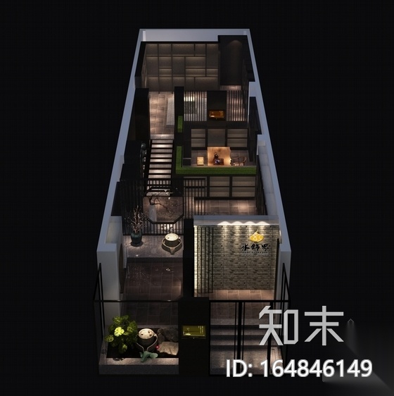 [原创]福州与世隔绝韵味茶馆室内施工图（含效果图）cad施工图下载【ID:164846149】