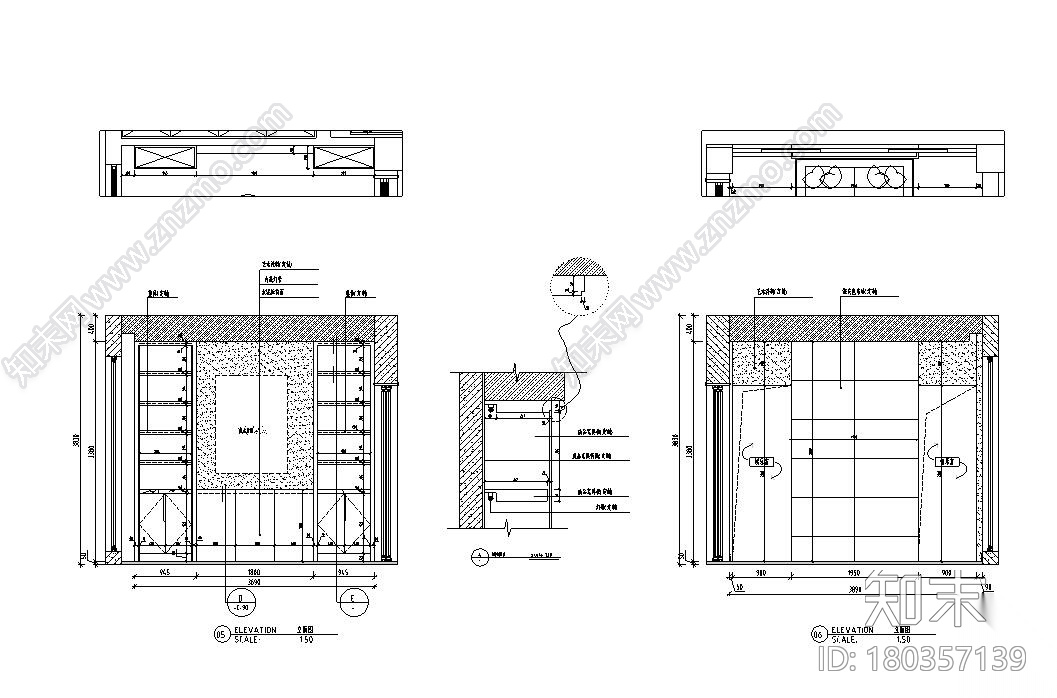 现代轻奢风格800m²别墅装修施工图+官方摄影施工图下载【ID:180357139】