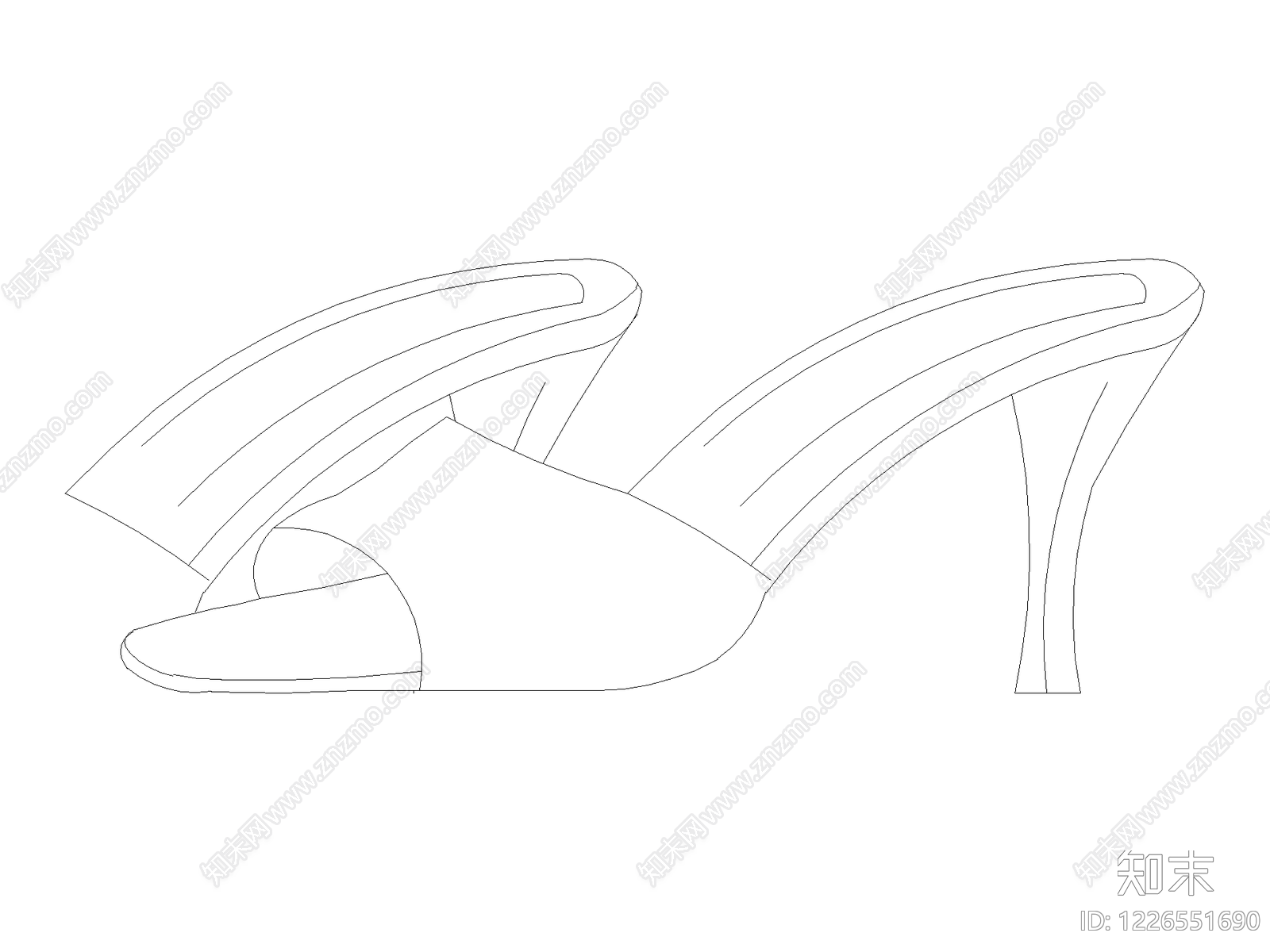 鞋子cad施工图下载【ID:1226551690】