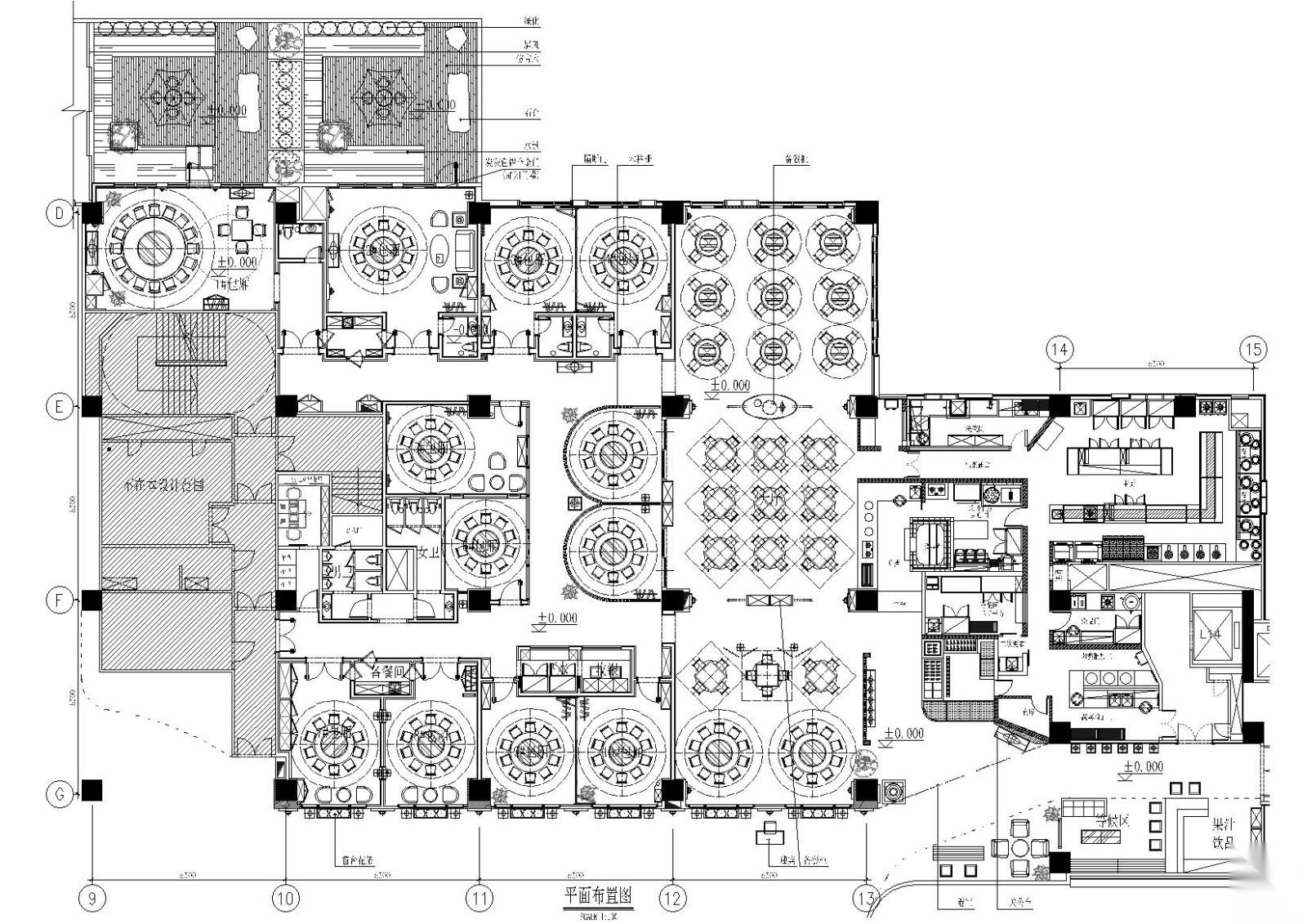 [上海]新荣记餐厅装饰工程施工图+实景拍摄施工图下载【ID:160707174】