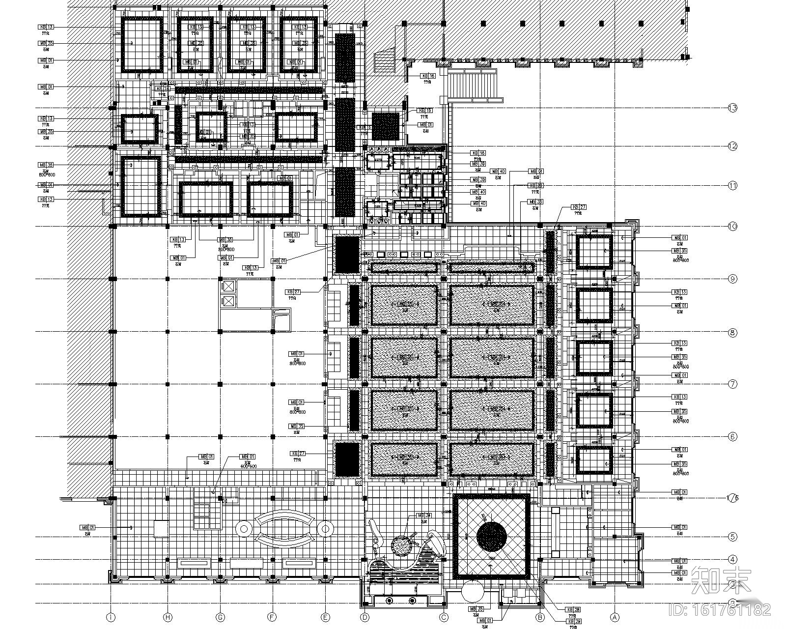 安徽芜湖碧桂园酒店餐饮区整套施工图纸cad施工图下载【ID:161761182】