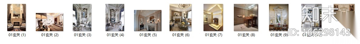 法式玄关设计参考图片11P施工图下载【ID:166298143】