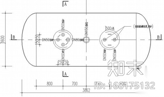 燃油供应系统储油罐大样图cad施工图下载【ID:168175132】
