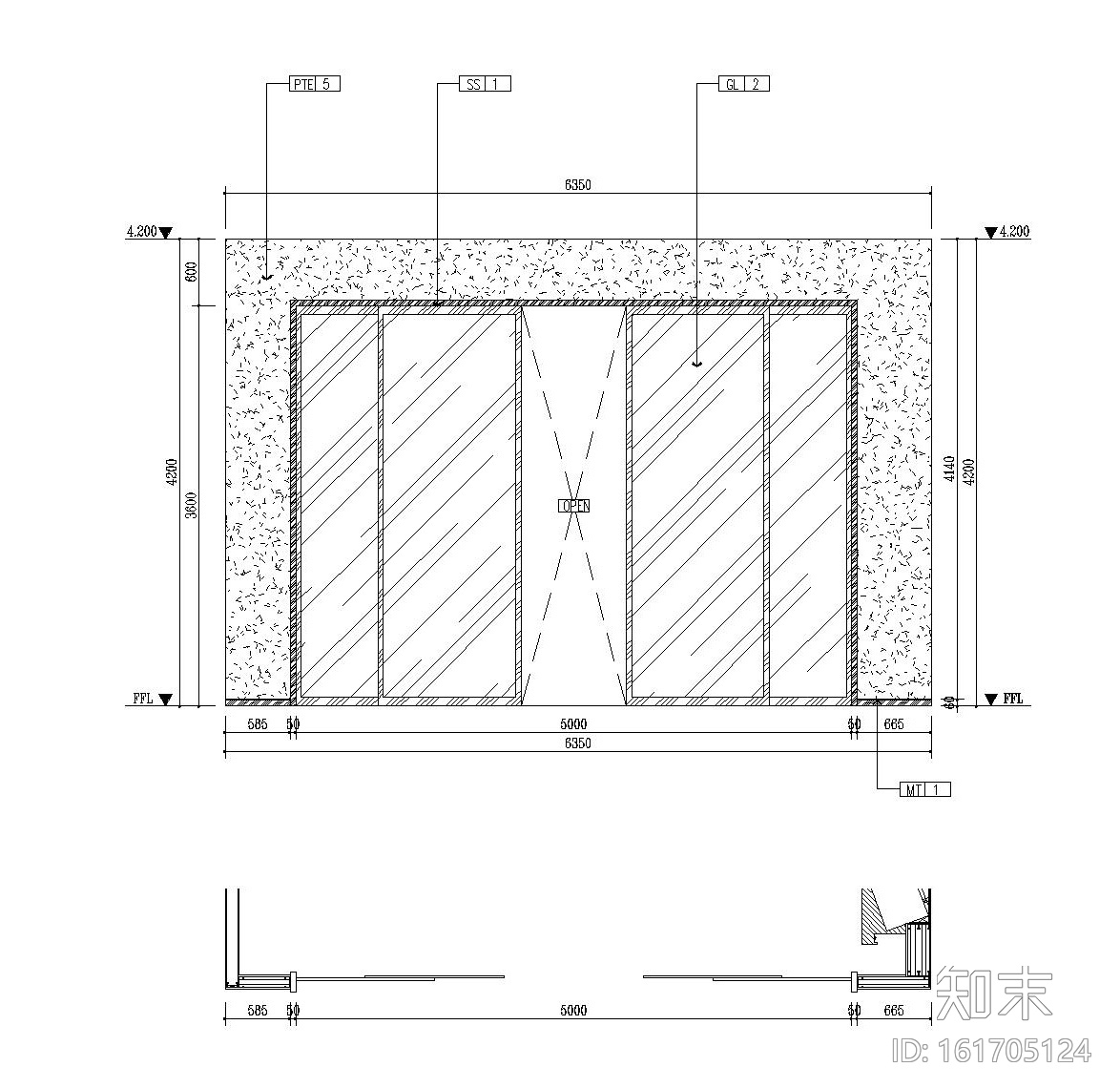 后现代风格售楼处装修设计施工图（附效果图）cad施工图下载【ID:161705124】