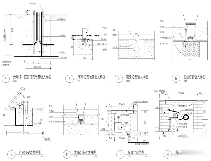 [江西]低碳高端居住区景观设计全套施工图（赠PDF施工...cad施工图下载【ID:161061188】