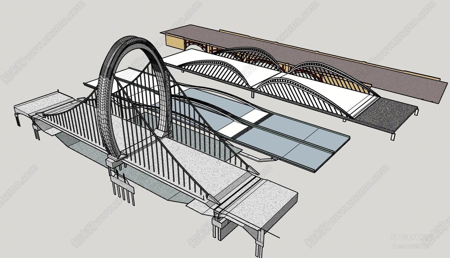 漫水桥SU模型下载【ID:941869216】