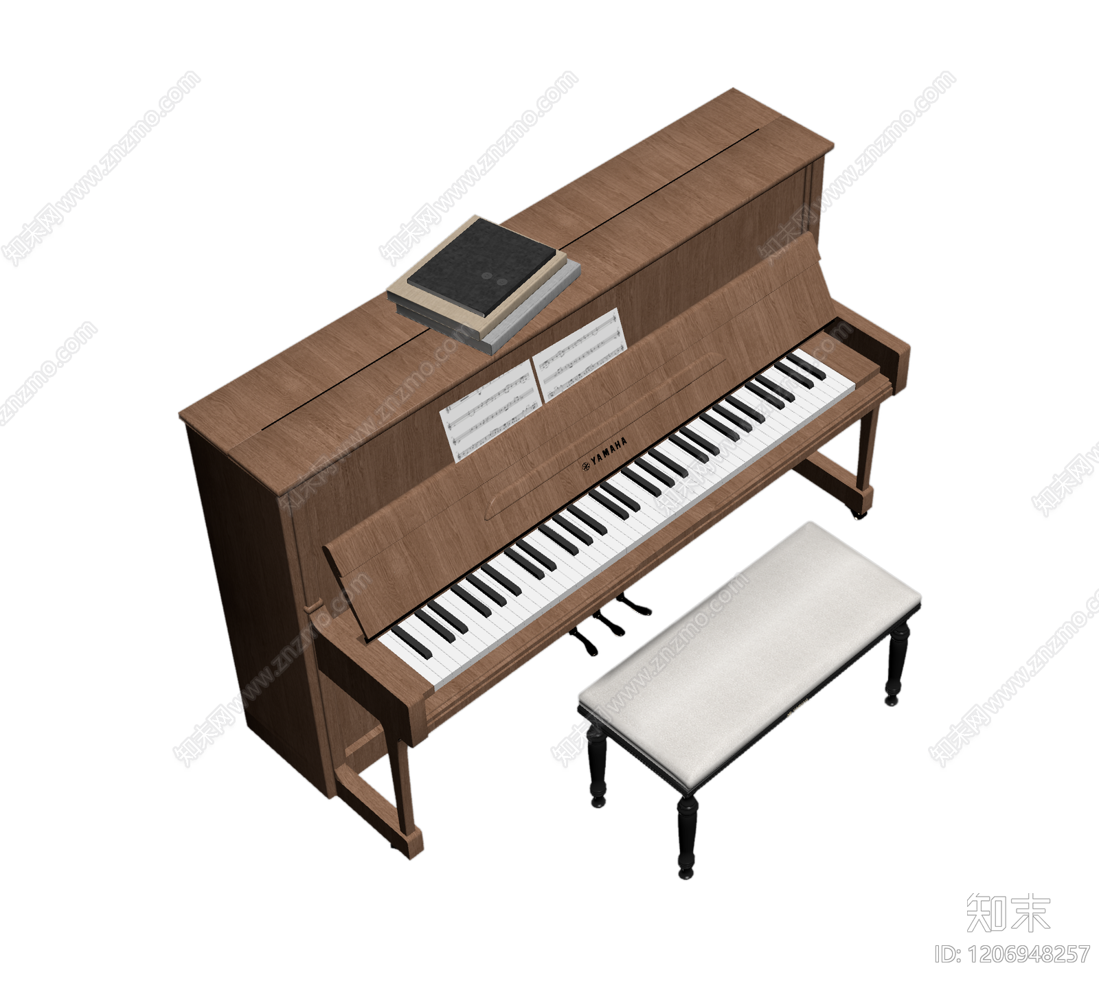 雅马哈立式钢琴组合3D模型下载【ID:1206948257】