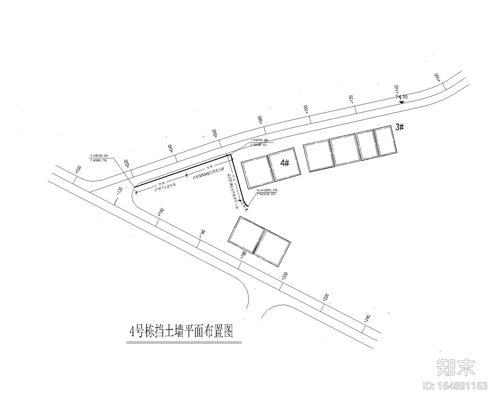 片石挡土墙竣工图CAD施工图下载【ID:164891163】