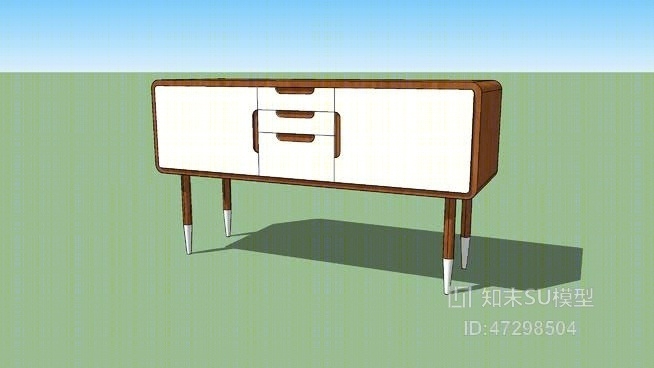 现代木梳妆台SU模型下载【ID:47298504】