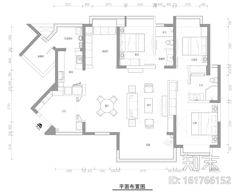 [成都]仁和春天国际花园170㎡混搭风住宅设计施工图施工图下载【ID:161766152】