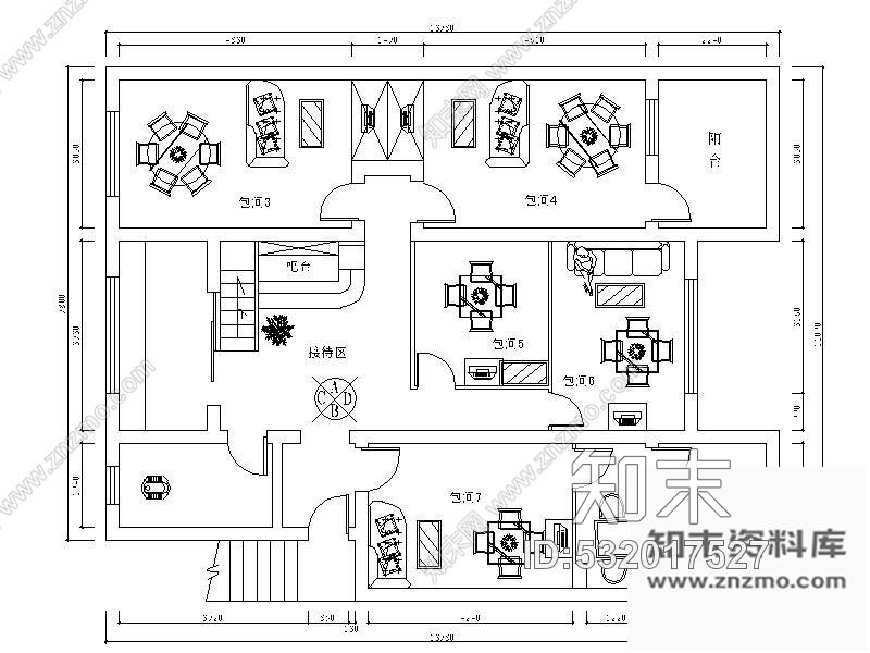 施工图湖南某小茶楼装修图cad施工图下载【ID:532017527】