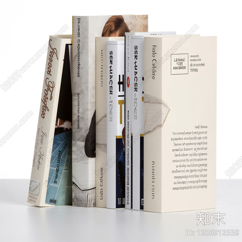 书籍组合装饰模型3D模型下载【ID:1206912559】