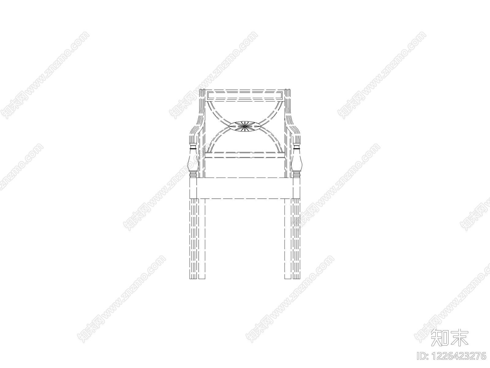 椅子cad施工图下载【ID:1226423276】