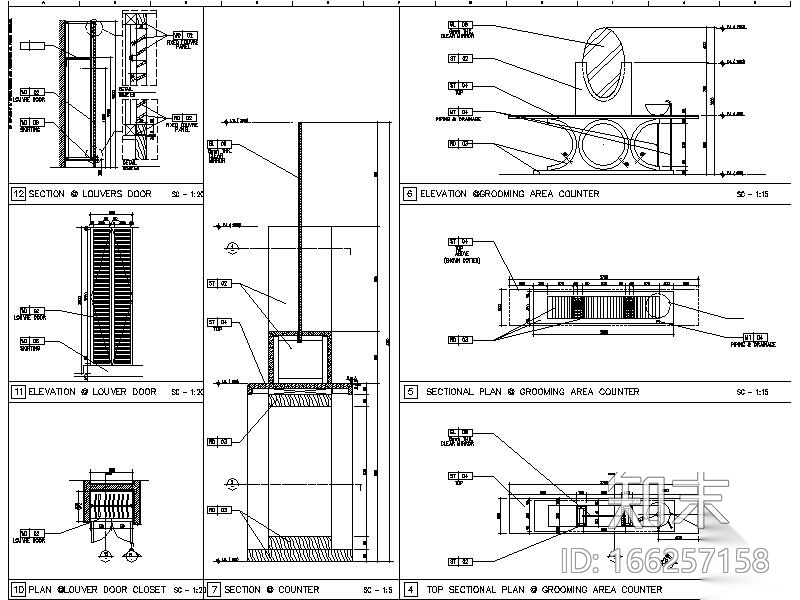 [超全]5600多套室内设计施工图大样节点剖面图合集cad施工图下载【ID:166257158】