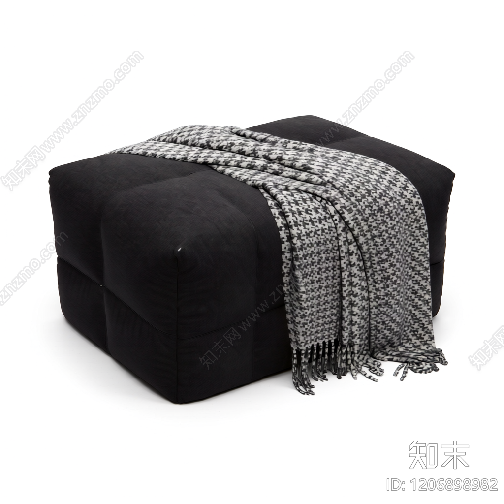 带毯子的沙发凳3D模型下载【ID:1206898982】