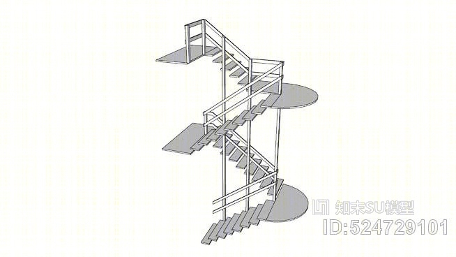 楼梯6。SU模型下载【ID:524729101】