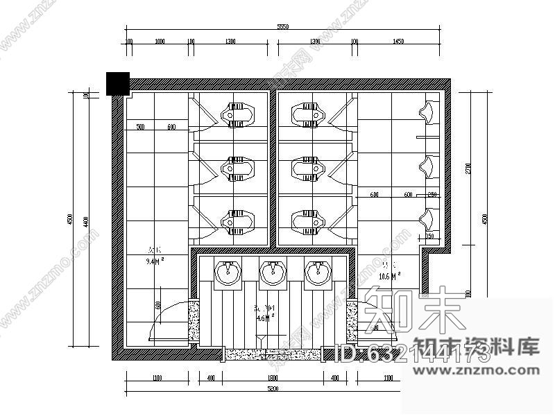 施工图公共卫生间装修施工图施工图下载【ID:632144173】