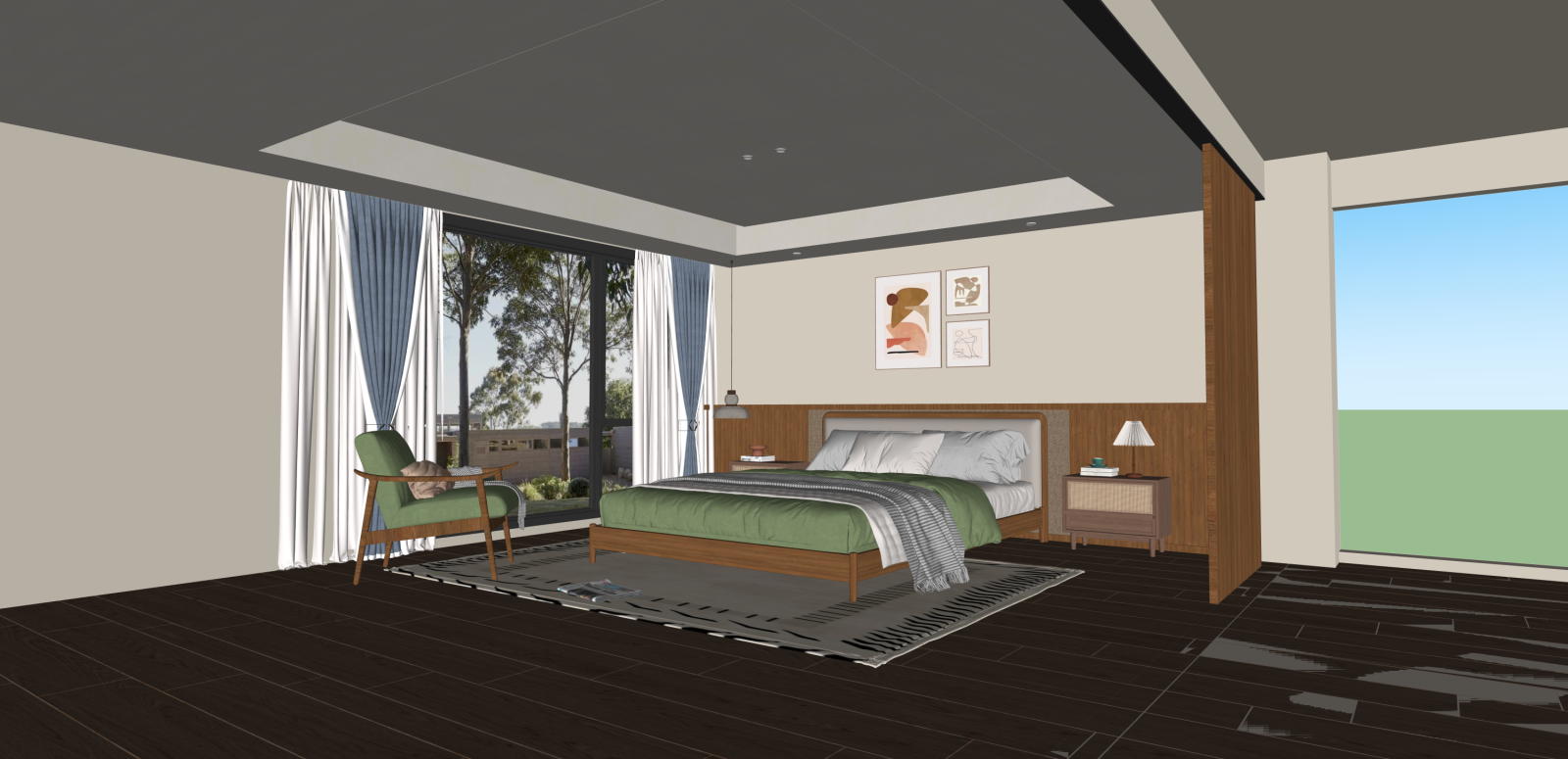现代家居卧室SU模型下载【ID:1216076159】