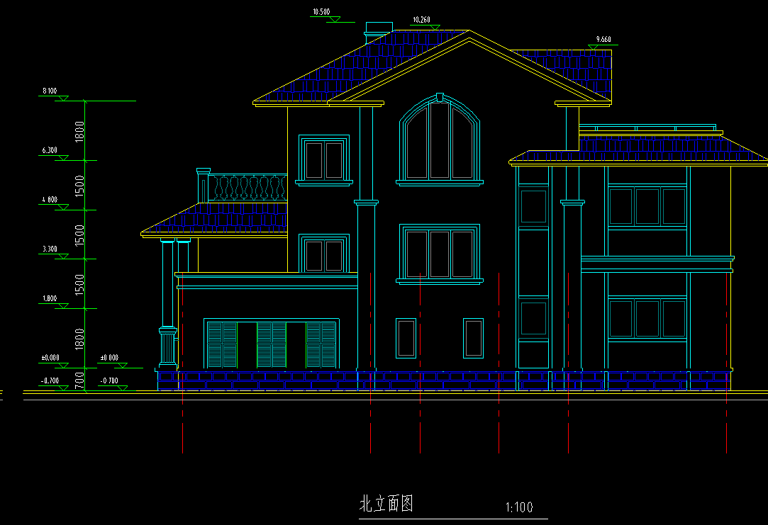 二层别墅建筑设计方案文本（包含效果图+CAD）cad施工图下载【ID:150023190】