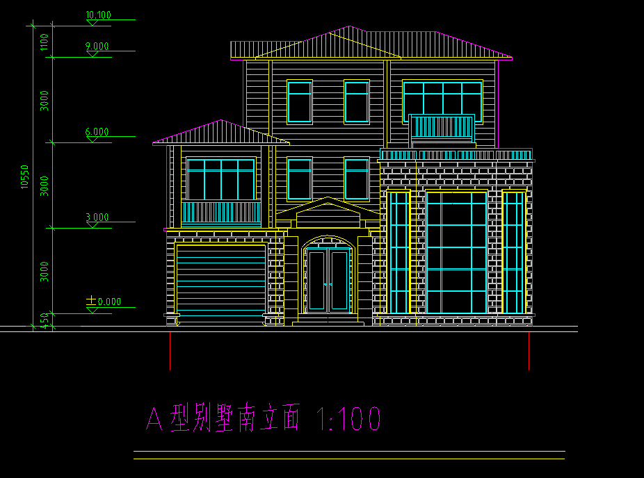 二层别墅建筑设计方案文本（包含效果图+CAD）cad施工图下载【ID:150023190】