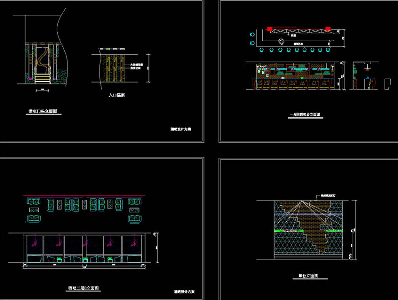 酒吧门头CAD图纸施工图下载【ID:149669141】