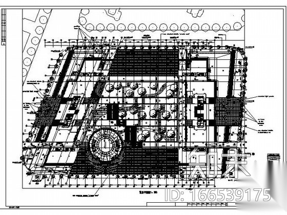 杭州某大厦室外环境景观施工图cad施工图下载【ID:166539175】