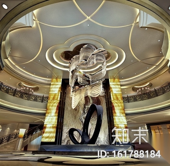 [黄山]清新雅致四星级花园酒店大堂装修施工图（含效果）cad施工图下载【ID:161788184】