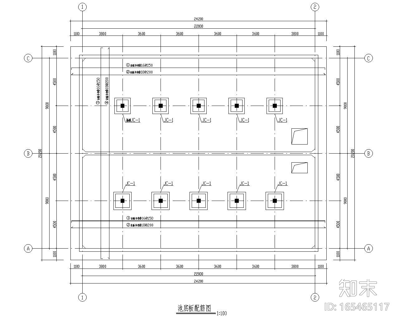 某污水池事故池混凝土结构施工图施工图下载【ID:165465117】