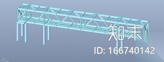 钢桁架结构商业街人行天桥结构图施工图下载【ID:166740142】