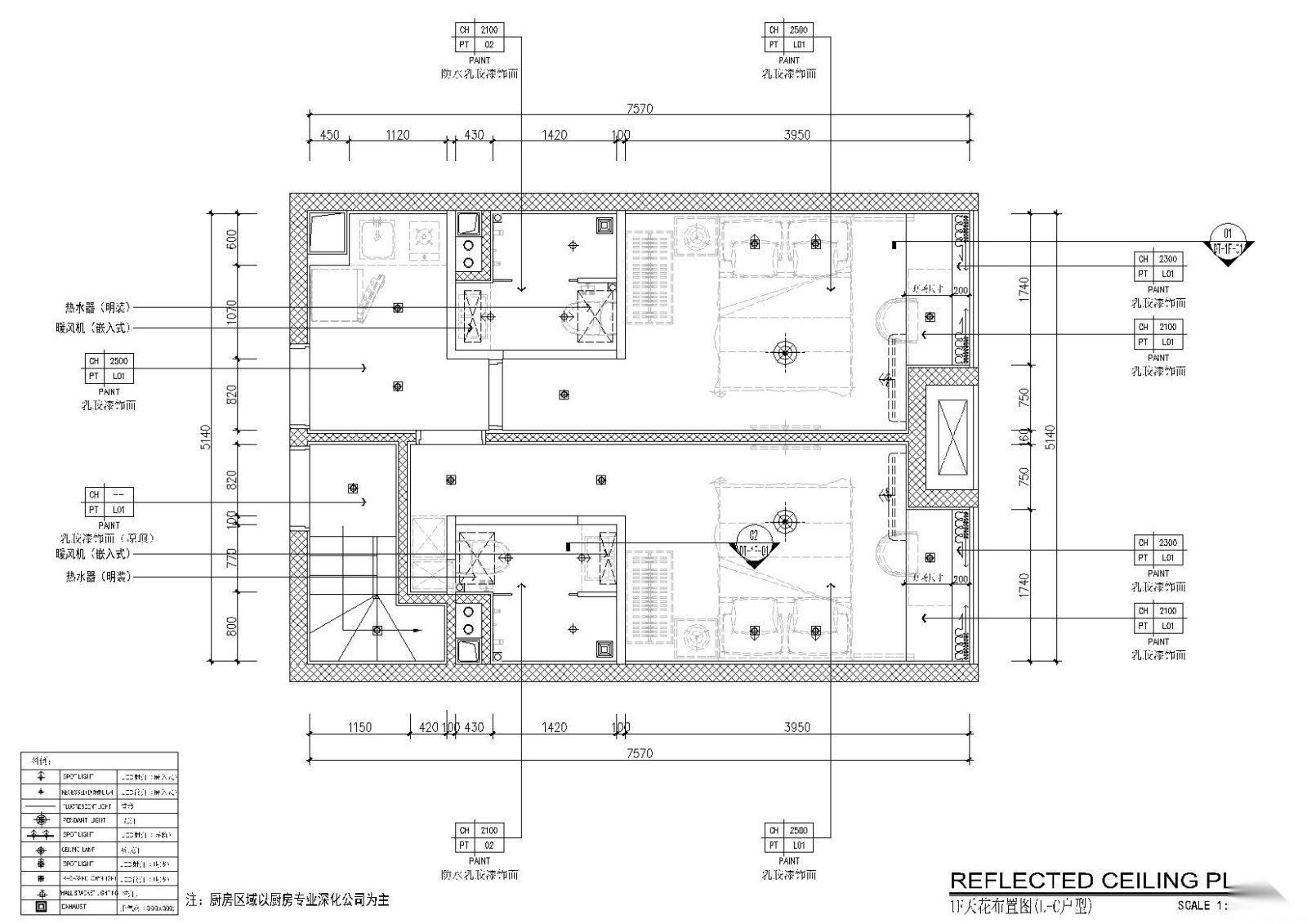 [贵州]53㎡二层四户loft公寓样板间施工图施工图下载【ID:160061147】