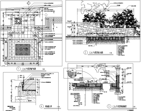[北京]6套中式私家庭院花园景观设计施工图（附方案文...施工图下载【ID:160687123】