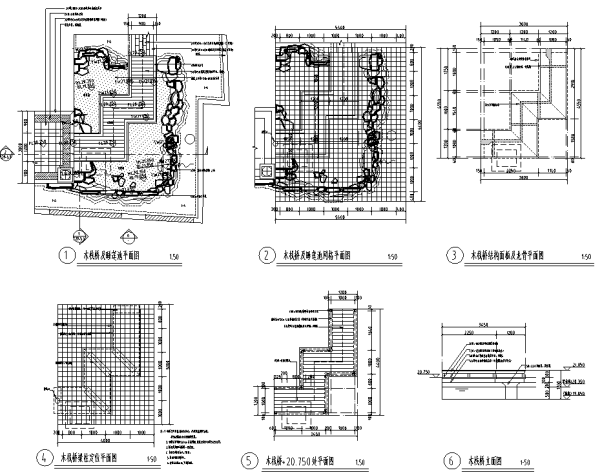 [北京]6套中式私家庭院花园景观设计施工图（附方案文...cad施工图下载【ID:160687123】