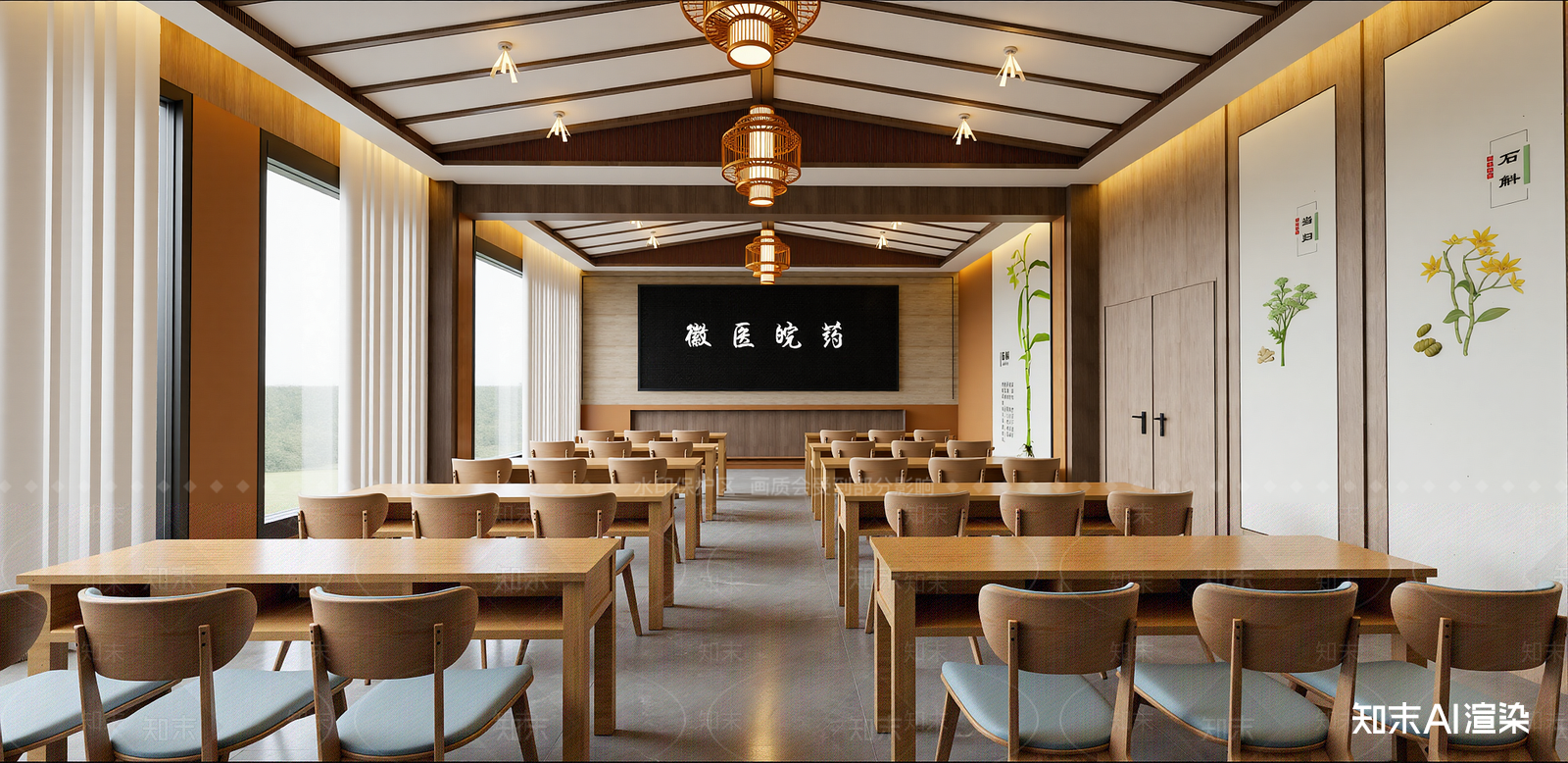 中式教室SU模型下载【ID:1215199343】